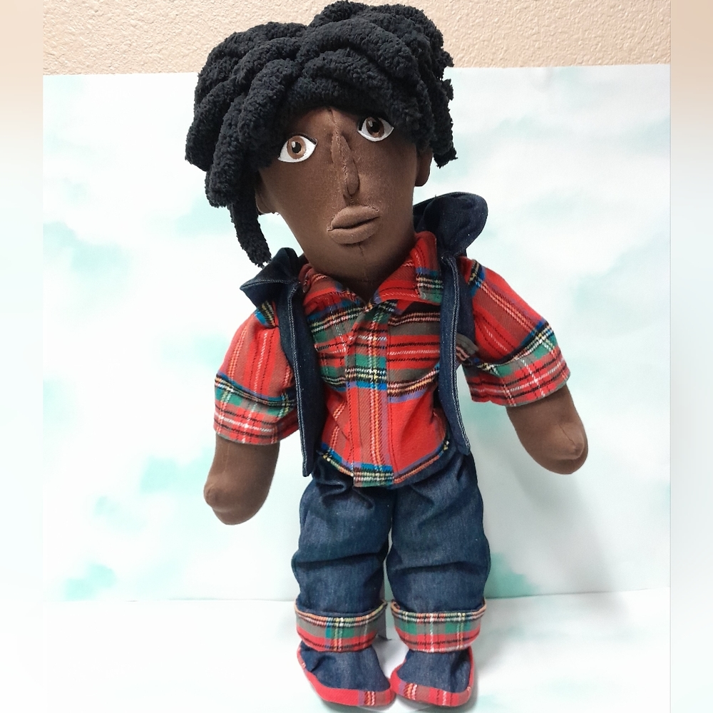 Adorable Boy Doll Denim Outfit NWT Size:OS Handmade